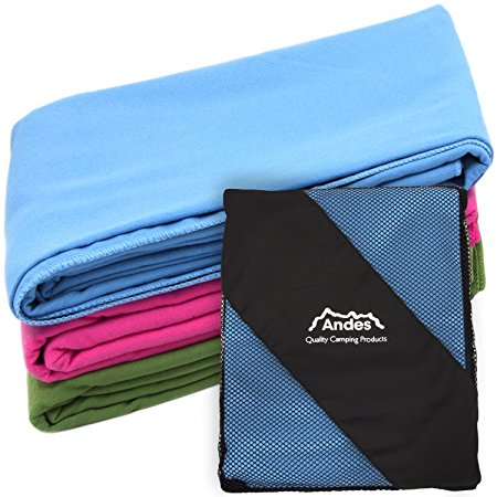 Andes Camping Anti Bacterial Microfibre Travel/Backpacking Towel