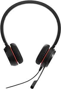 Jabra Evolve 30 II Wired Headset, Stereo, MS-Optimized – Telephone Headset with Superior Sound for Calls and Music – 3.5mm Jack/USB Connection – Pro Headset with All-Day Comfort