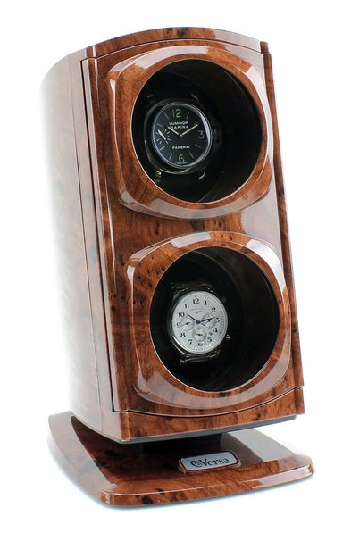 [New Upgraded Design] Versa Automatic Double Watch Winder in Burlwood