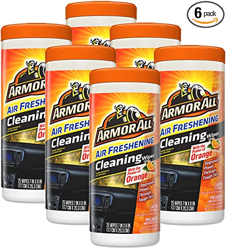 Armor All 78509 Car Interior Cleaner Protectant Wipes 25 Count Cleaning for Cars & Truck & Motorcycle, Cool Mist ( 6 count )