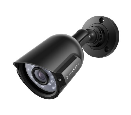 Amcrest AMC960HBC36-B 800 TVL Bullet Weatherproof IP66 Camera with 65 IR LED Night Vision BlackPower supply and coaxial video cable are not included