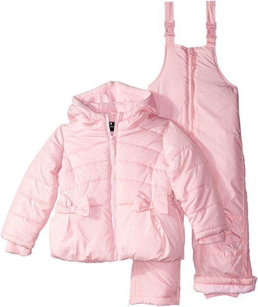 Rothschild Little Girls' Snowsuit with Embossed Puffer Coat Toddler
