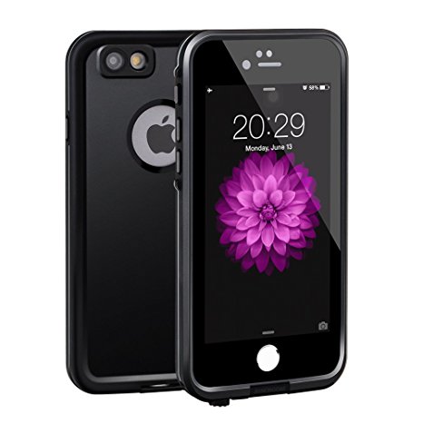 Waterproof Case for iPhone 6 Plus ANNONGONE Underwater Protective Full Sealed Cover Shockproof Dirtproof Case for Apple iPhone 6 Plus 5.5" (Black)