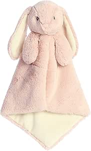 Aurora® Playful Dewey™ Bunny Luvster Baby Stuffed Animal - Soft & Cuddly Toy - Security and Sleep Aid - Rose 16 Inches