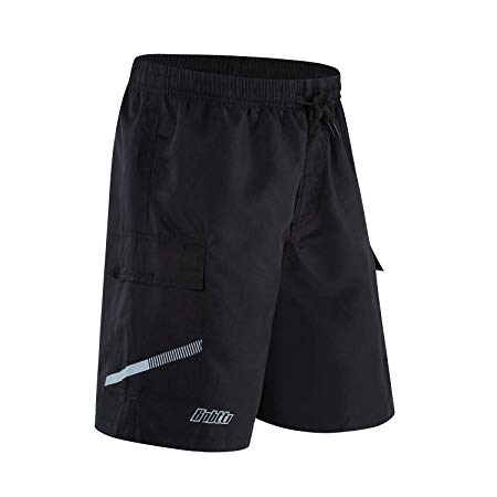 Bpbtti Mens Baggy MTB Mountain Bike Shorts with Removable Biking Bicycle Cycling Padded Liner Short