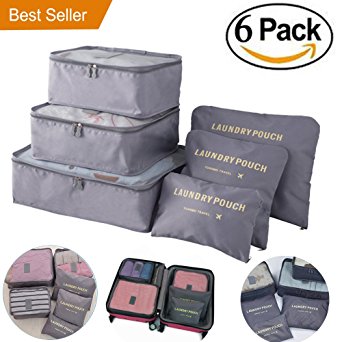 M-jump 6 Set Travel Storage Bags Multi-functional Clothing Sorting Packages,Travel Packing Pouches, Luggage Organizer Pouch