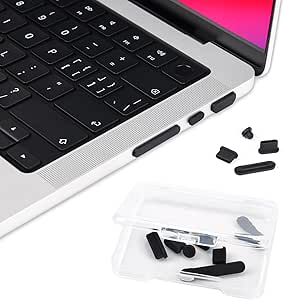 14PCS MacBook Dust Port Covers Compatible with M3 M2 M1 Pro/Max Apple MacBook Pro 14 16 inch 2023 2022 2021, Dust Plug for HDMI, Thunderbolt, SD, Charger Port & Headphone