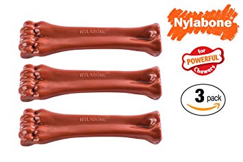 Nylabone Dog Chew Toy Powerful Chewer -3 Pack Bison ( Durable & Long Lasting )