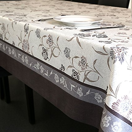 LEEVAN Heavy Duty Waterproof Spillproof Wipe Clean Home Decoration Table Cover Tablecloth (54'' x 108''-140x275 cm, Vintage Floral)