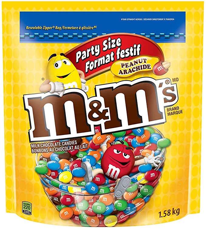 M & M Party Size, Peanut Milk Chocolate Candies - 1.58 Kg