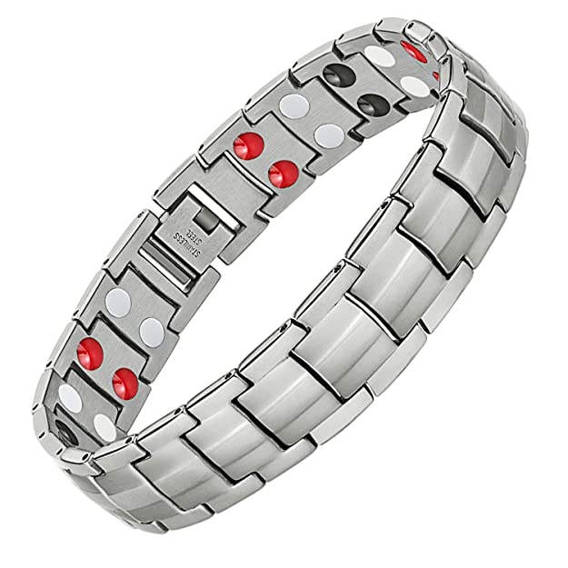 Feraco Sleek Magnetic Therapy Bracelet for Men Arthritis Relief Pain Health 4 Element Magnet Bracelets
