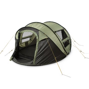 FiveJoy 4-Person Instant Pop-Up Tent - Automatic Setup in Seconds - Easy Fold Up - Great Family Outdoor Camping Tents Shelters