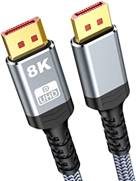 DisplayPort 1.4 Cable 16.4ft,Snowkids 8K DisplayPort to DisplayPort Cable,DP 1.4 Nylon Braided Display Port(8K 60Hz,4K 120Hz,2K 165Hz) 32.4Gbps,HBR,HDR Support