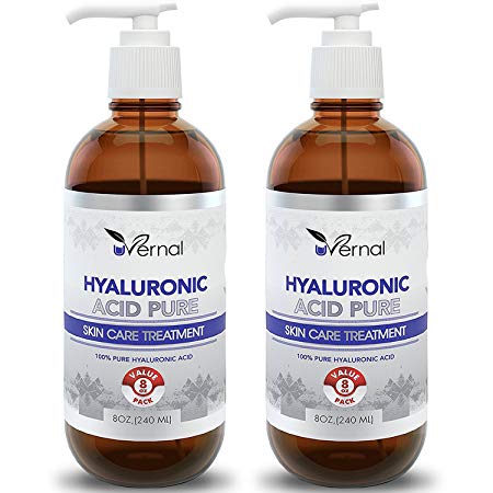 2 Pack Hyaluronic Acid for Skin - 100% Pure Medical Quality Clinical Strength Formula - Anti aging formula (8 oz)