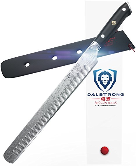 DALSTRONG Slicing Carving Knife - 12" Granton Edge - Shogun Series - VG10 - Sheath