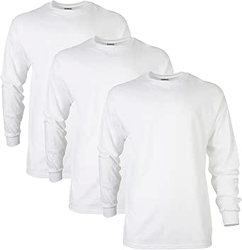 Gildan Unisex-Adult Ultra Cotton Long Sleeve T-Shirt, Style G2400, Multipack