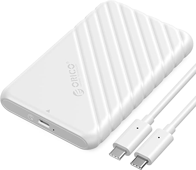 ORICO USB C Hard Drive Enclosure with USB C to C Cable for 2.5 inch SATA SSD HDD 6Gbps External Hard Drive Case Tool-Free with UASP for MacBook Pro Air,25PW1C-C3