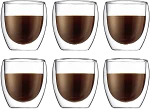 Bodum - 4558-10-12 - Pavina - Coffret de 6 Verres Double Paroi - 25 cl , Transparent