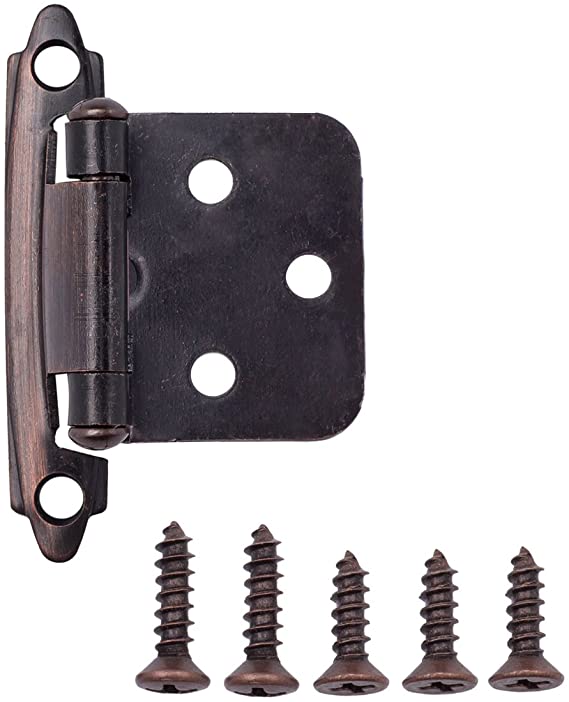 AmazonBasics AB-4010 Hinges, 1/2 inch overlay, Oil Rubbed Bronze