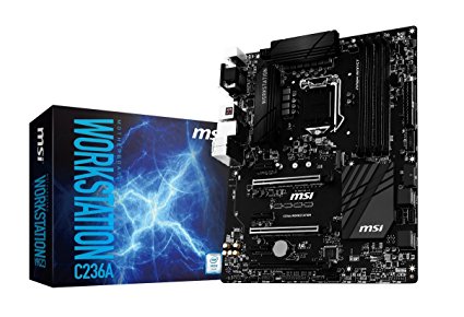 MSI LGA 1151 Intel C236 HDMI DDR4 USB 3.1 ATX Motherboard (C236A Workstation)