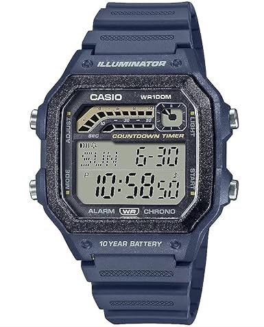 Casio Illuminator 10-Year Battery Alarm Chronograph Countdown Timer Men's Watch WS1600H-2AV