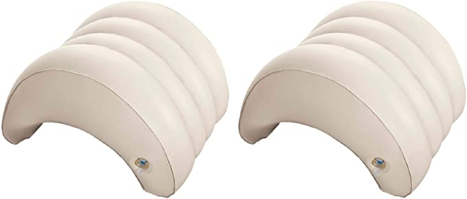 Intex 28501E Hot Tub Removable Inflatable Lounge Headrest Pillow Spa Accessory for Backyard, (2 Pack)