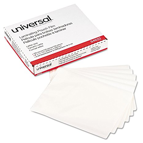 3 Mil Clear Letter Size Thermal Laminating Pouches 9 X 11.5 Qty 100 (UNV84622)