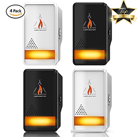 Campfire Stuff NEW 4-Pack Ultrasonic Pest Repeller - Electronic & Ultrasound, Indoor Plug-In Repellent | Anti Mice, Insects, Bugs, Ants, Mosquitos, Rats, Spiders, Roaches, Rodents - Child & Pet Safe