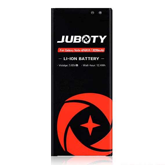 Note 4 Battery,JUBOTY Upgraded 3220mAh Replacement Li-ion Spare Battery for Samsung Galaxy Note 4 N910 N910U N910V N910T N910A N910P/Samsung Note 4 Battery(24 Month Warranty)