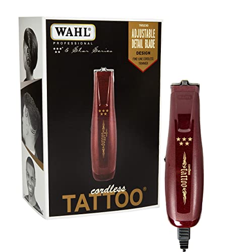 Wahl Professional 5-Star Cordless Tattoo Trimmer #8491 – Great for Barbers and Stylists – Features Zero-Overlap Blades, Rotary Motor, and 60 Minute Run Time – Create Any Hair Style with Ease