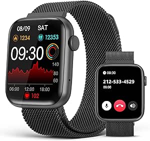 Smart Watches for Men Women (Answer/Make Calls), 1.9" HD Full Touch Screen, Fitness Tracker with Heart Rate Blood Oxygen Blood Pressure Sleep Monitor, IP67 Waterproof Smartwatch for Android iOS