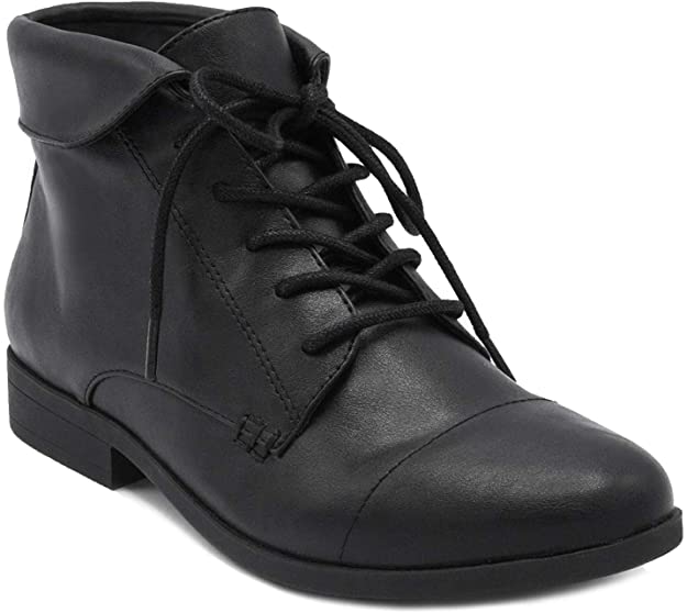 Gloria Vanderbilt Women's Claudette Dress Ankle Boot Ladies Lace Up Bootie with Collar