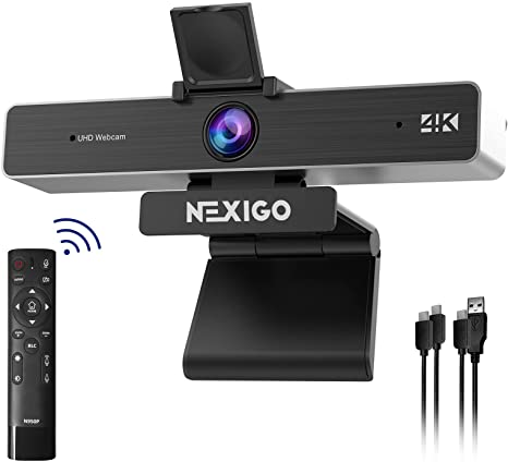 4K Zoomable Webcam with Remote Control, 5X Digital Zoom, 2021 NexiGo N950P Pro Web Camera with 8.5MP Sony Sensor and Dual Stereo Mics, for Zoom Skype MS Teams, Laptop MAC PC Desktop