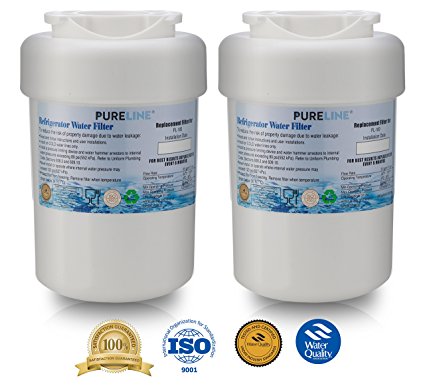 GE MWF Refrigerator Water Filter Smartwater Compatible Cartridge, 2 Pack - By Pure Line (2 Pack)