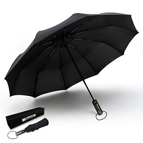 gusuqing Automatic Windproof Travel Umbrella Golf Umbrella Atuo Three Foldable Rainproof Umbrella