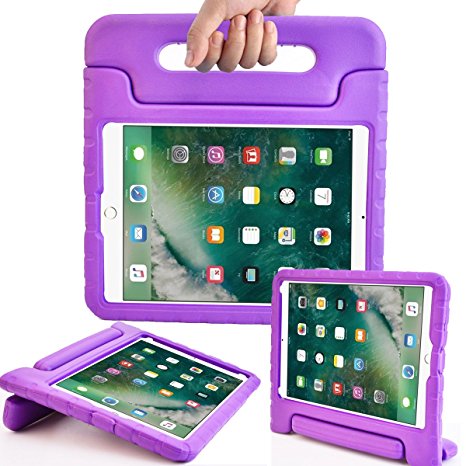 AVAWO New iPad 9.7 2017 Kids Case - Light Weight Shock Proof Convertible Handle Stand Friendly Kids Case for New iPad 2017 9.7-inch / iPad Air / iPad Air 2 Tablet - Purple