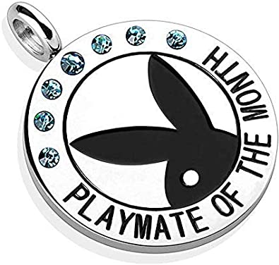 Playboy Logo with Colored Gems Playmate of The Month Pendant