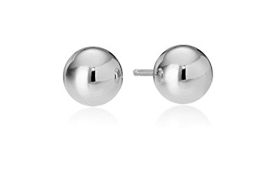 14k White Gold Ball Stud Earrings