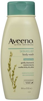 Aveeno Active Naturals Fragrance Free Skin Relief Body Wash, Soothing Oatmeal, 18 Ounce