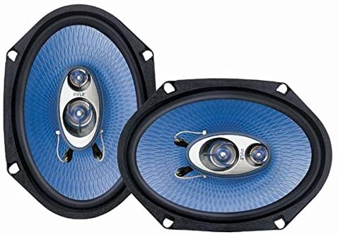 6” x 8” Car Sound Speaker (Pair) - Upgraded Blue Poly Injection Cone 3-Way 360 Watts w/ Non-fatiguing Butyl Rubber Surround 70 - 20Khz Frequency Response 4 Ohm & 1" ASV Voice Coil - Pyle PL683BL