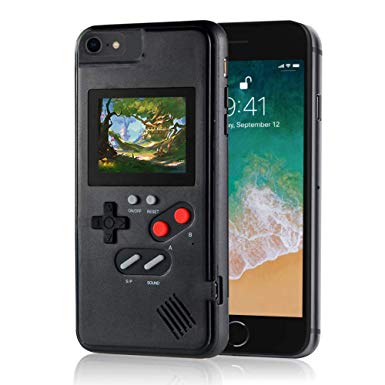 Handheld Retro Game Console Phone Case, Compatible with iPhone (Black, X/Xs)
