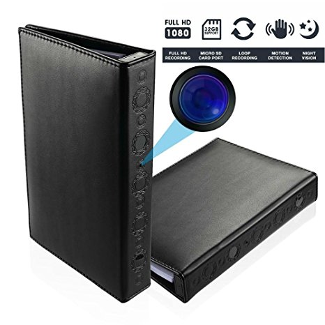 Brickhouse Security BKC-1080DVR HD 1080P Hardcover Book Hidden Camera with Night Vision / Motion Activated, 10000mAH battery, up to 2 years Standby power