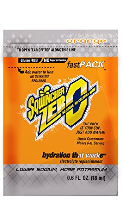 Sqwincher ZERO Fast Pack Sugar Free Liquid Concentrate Electrolyte Replacement Beverage Mix, Orange 015500-OR (4 Boxes of 50)