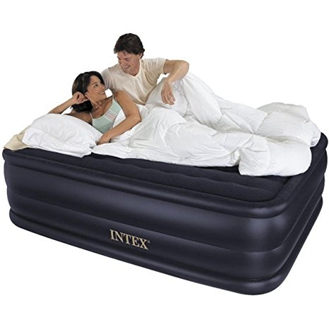 Intex Queen Raised Air Mattress With Built-In Pump