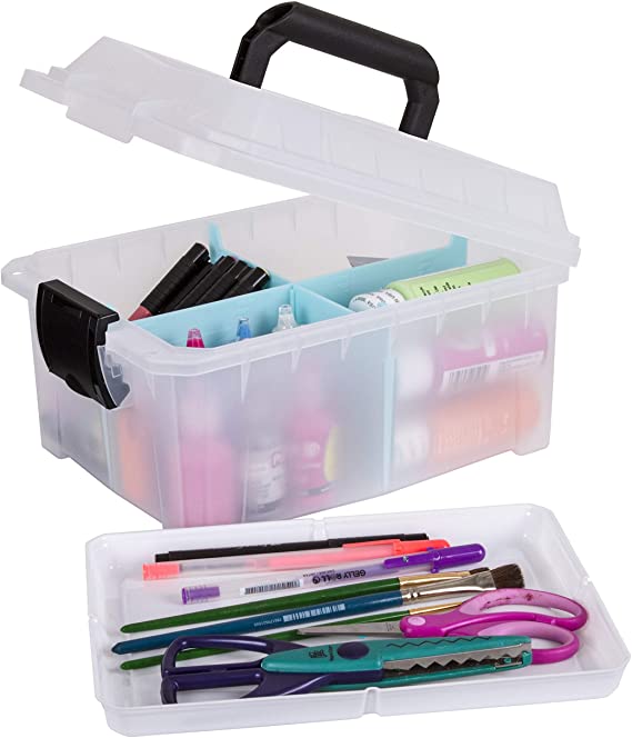 ArtBin Sidekick Art and Craft Supply Storage with Paint Pallet Tray, Open Tray