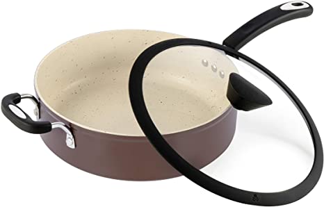 The Stone Earth All-in-One Sauce Pan by Ozeri -- 100% APEO, GenX, PFBS, PFOS, PFOA, NMP and NEP-Free German-Made Coating