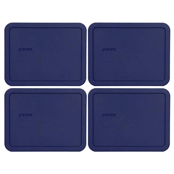 Pyrex 7211-PC 6 Cup Blue Rectangle Plastic Lid - 4 Pack