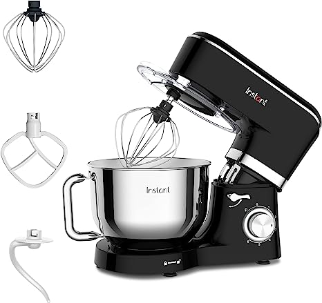 Instant Stand Mixer, 400W 6-Speed Lightweight Electric Mixer, 6.3-Qt Stainless Steel Bowl with Handle, From the Makers of Instant Pot, Includes Whisk, Dough Hook, Mixing Paddle, and Splash Guard