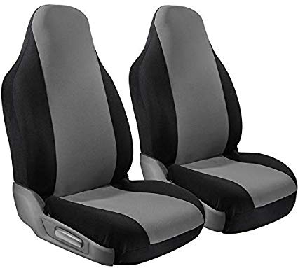 Motorup America Auto Seat Cover Set - Integrated Bucket Seat - Mesh Grip Tech Covers Fits Select Vehicles Car Truck Van SUV - Newly Designed - Gray/Black