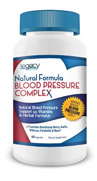 Legacy Nutra Natural Formula High Blood Pressure Supplement ★ Our Pills Works to Lower Blood Pressure Naturally with the Best Combo of Niacin, Hawthorne Berry, Forskohlii, Garlic and Blood Pressure Vitamins B-6, B-12 and C ★ Your Solution To Reduce High Blood Pressure Symptoms Like Hypertension and support Normal, Healthy Blood Pressure ★ 100% Satisfaction Guarantee ★ Buy 2, Get FREE Shipping